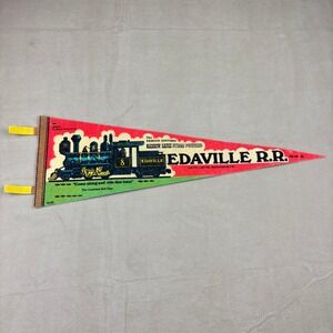 Vintage Collectible Edaville Railroad Pennant Souvenir South Carver MA 25.5‎ in
